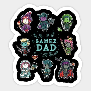 Gamer Dad Fantasy RPG Characters Sticker